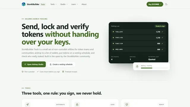 StonkBuilder Tools website