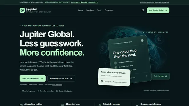 Jupiter Global Community home page