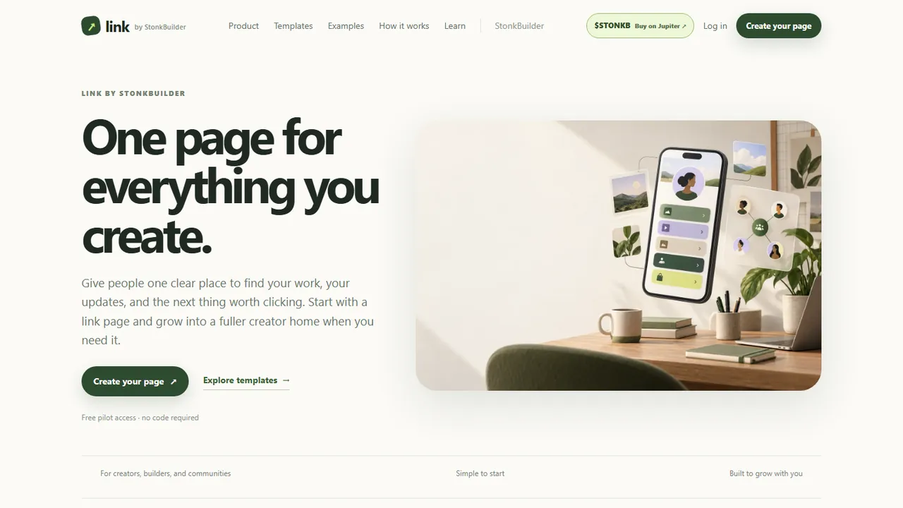 Link by StonkBuilder: صفحة واحدة لكل ما تصنعه