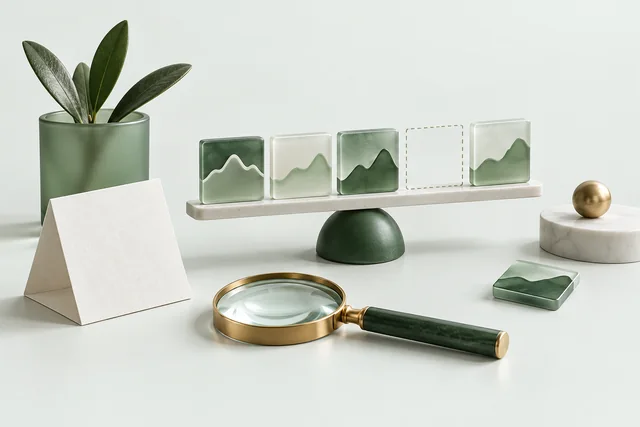 Conceptual illustration of a trading hypothesis tested against changing scenario tiles